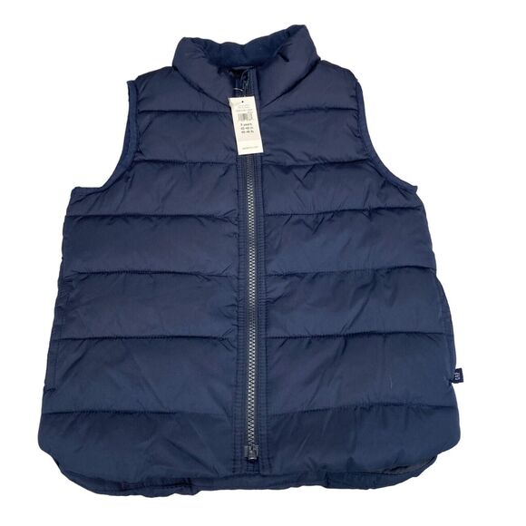 Baby Gap 5 Years Kids Cold Control Puffer Vest Navy Lined Sleeveless Full Zipper - Picture 1 of 12